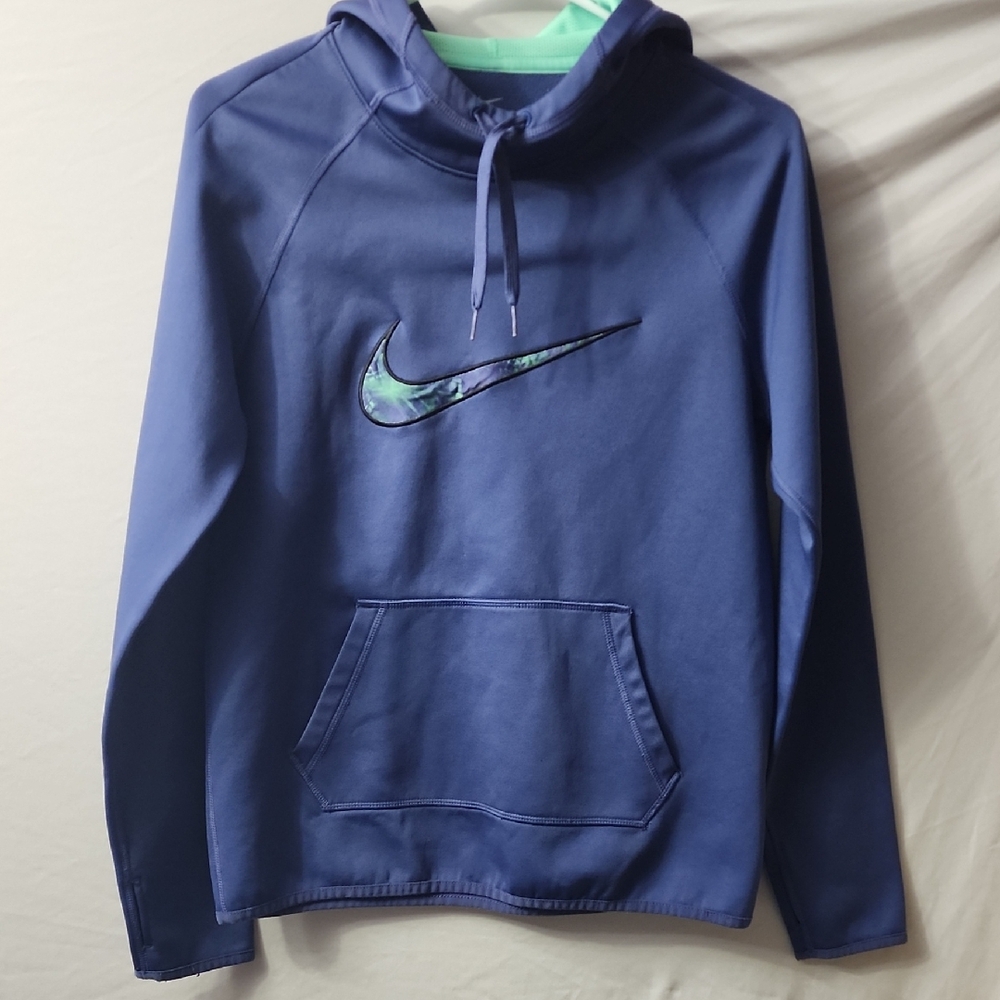 Nike Deep Blue Purple Cowl Neck Hoodie with Logo